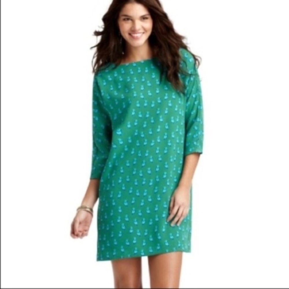 Loft Green Bird Shift Dress